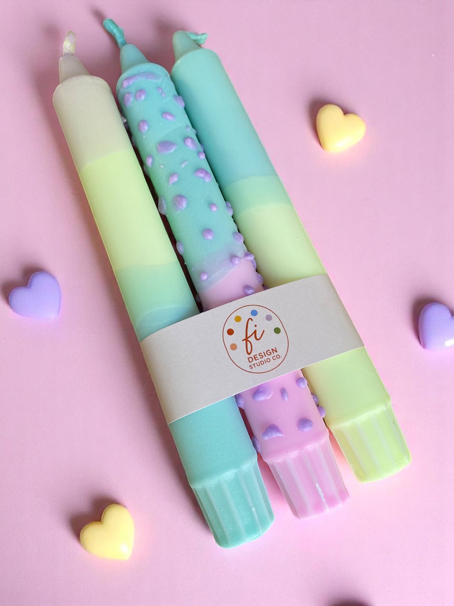 Joyful Glow Collection | Cotton Candy Candle Set | 2.3x20 cm