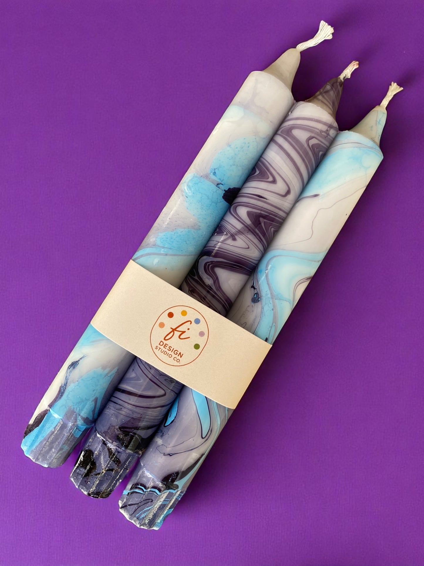 Marbled Light Collection | Galaxy Candle Set | 2.3x20 cm