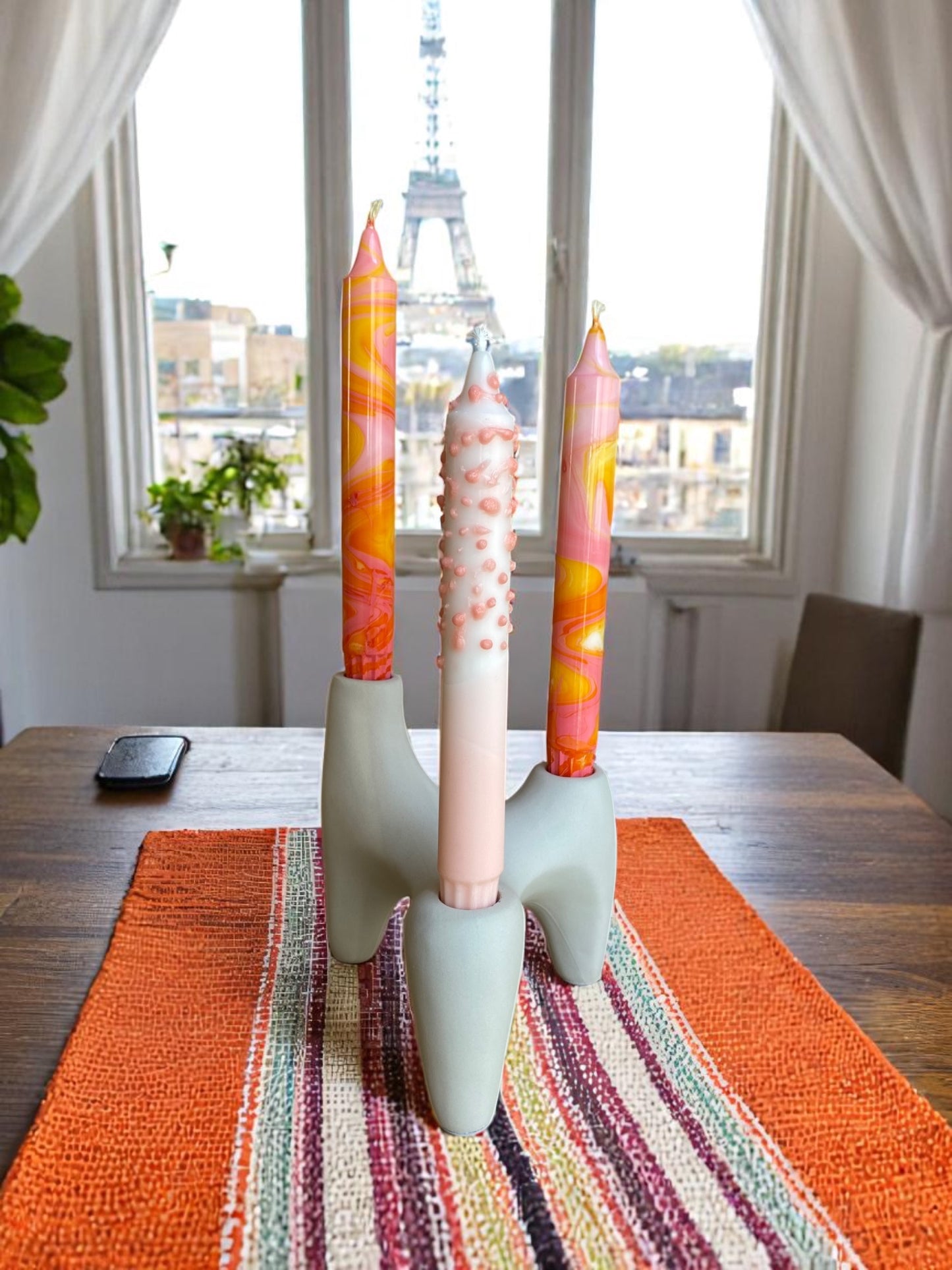 Marbled Light Collection | Loli-Pop Candle Set | 2.3x20 cm