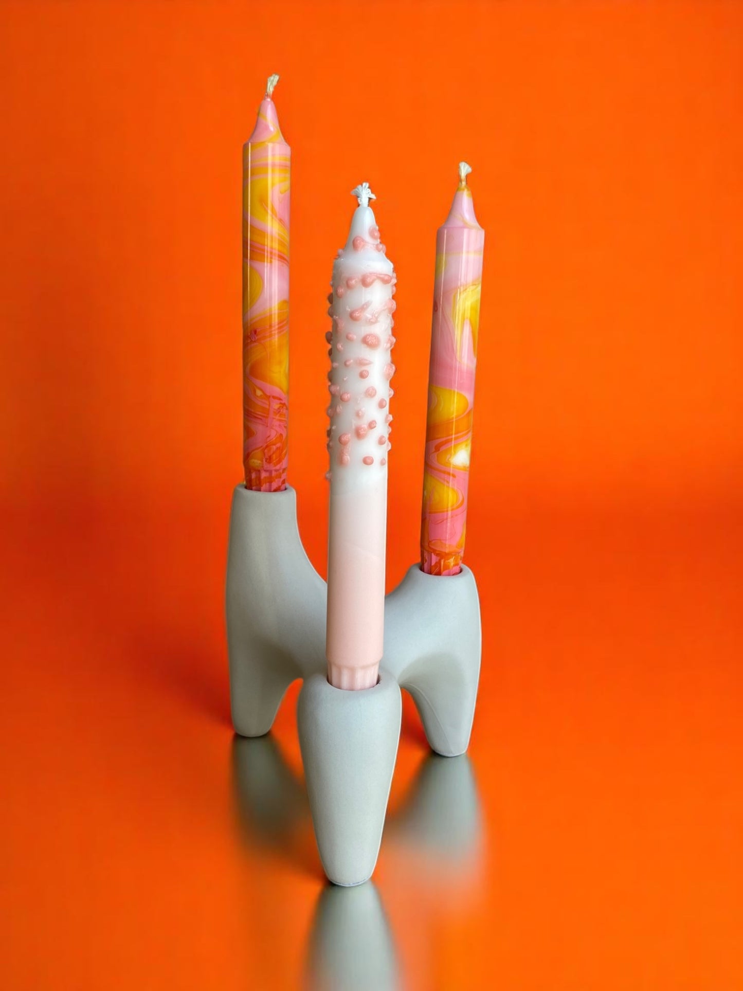 Marbled Light Collection | Loli-Pop Candle Set | 2.3x20 cm