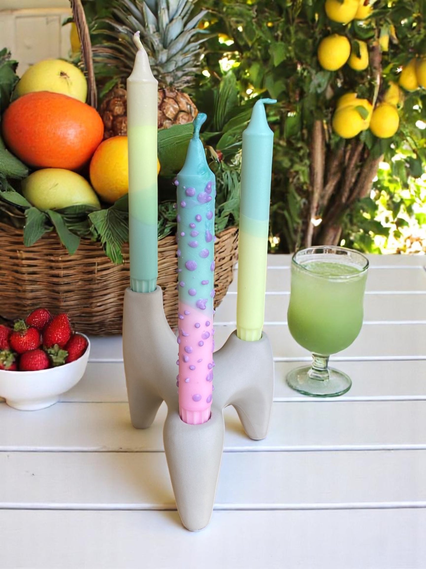 Joyful Glow Collection | Cotton Candy Candle Set | 2.3x20 cm