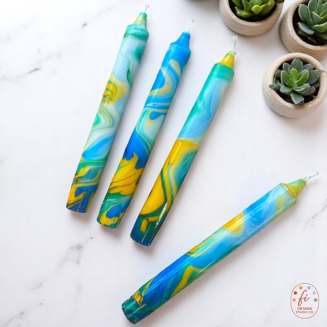 Marbled Light Collection | Starry Night Candle Set | 2.3x20 cm