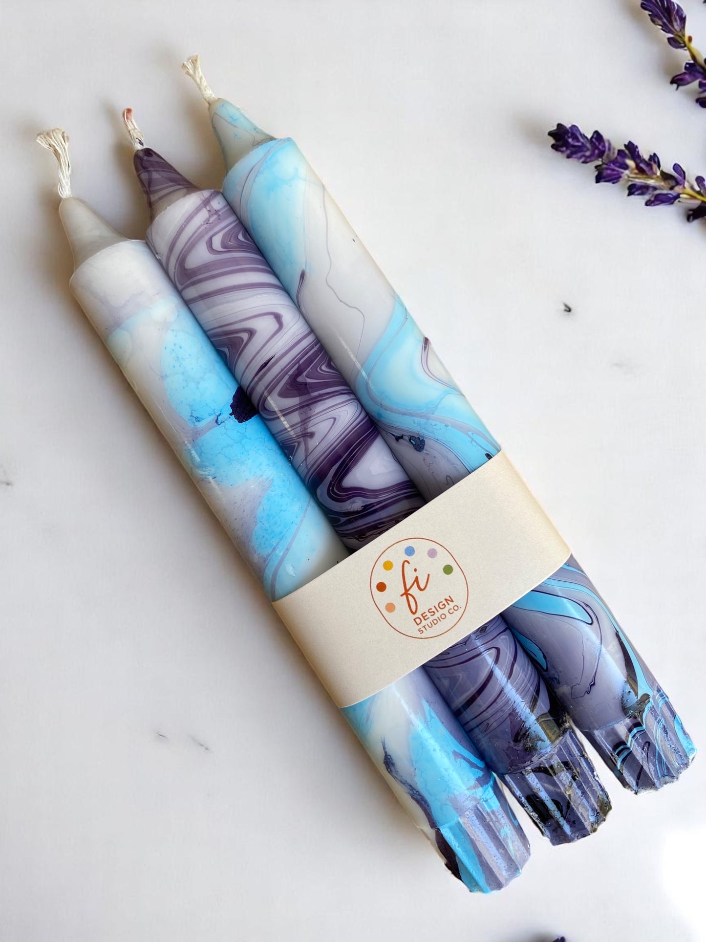 Marbled Light Collection | Galaxy Candle Set | 2.3x20 cm