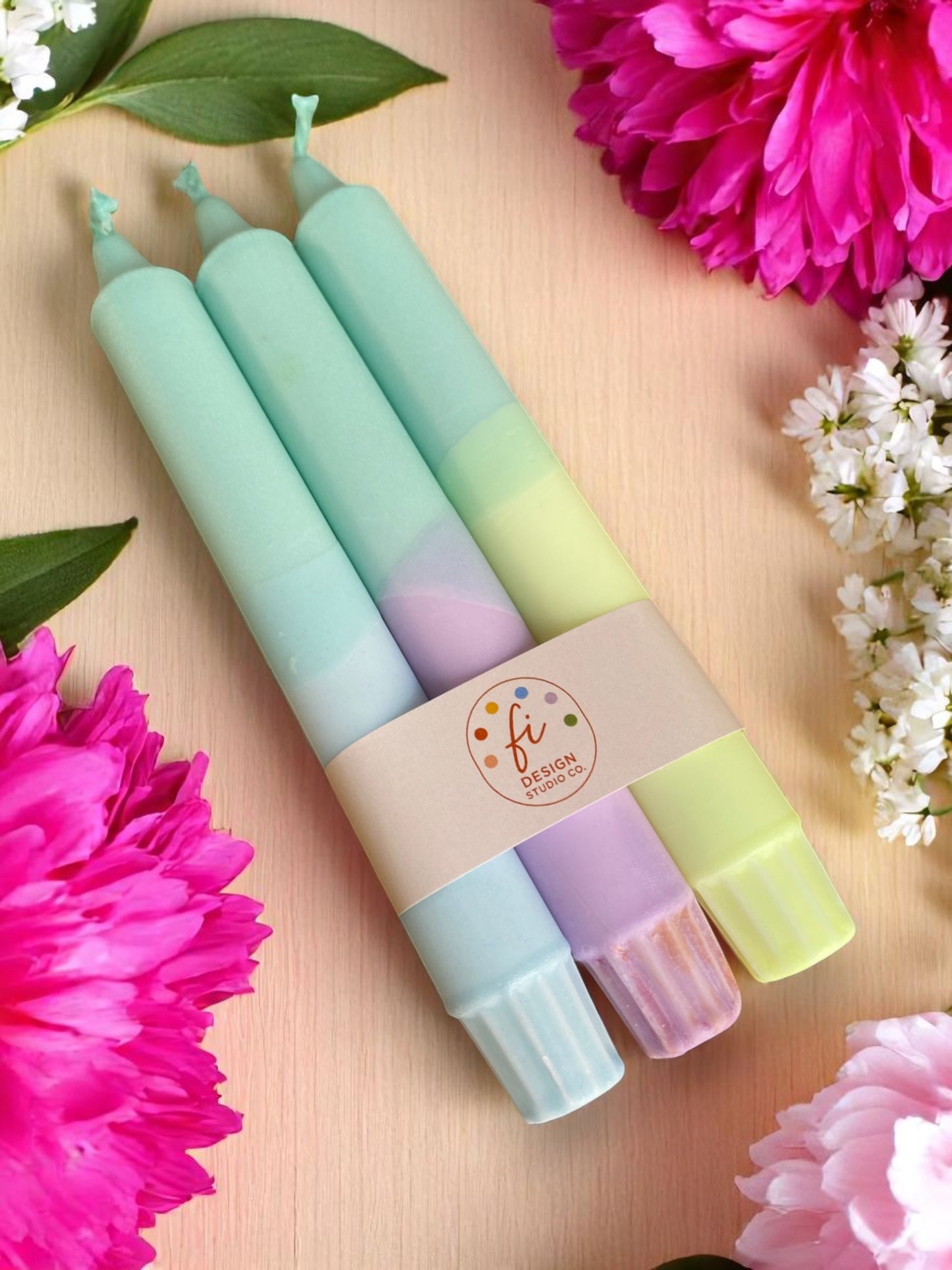 Joyful Glow Collection | Soft Bloom Candle Set | 2.3x20 cm