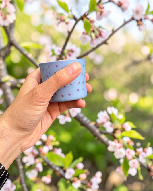 SPRINKLE El Yapımı Limoges Porselen Kahve Fincanı | Mavi - Mor