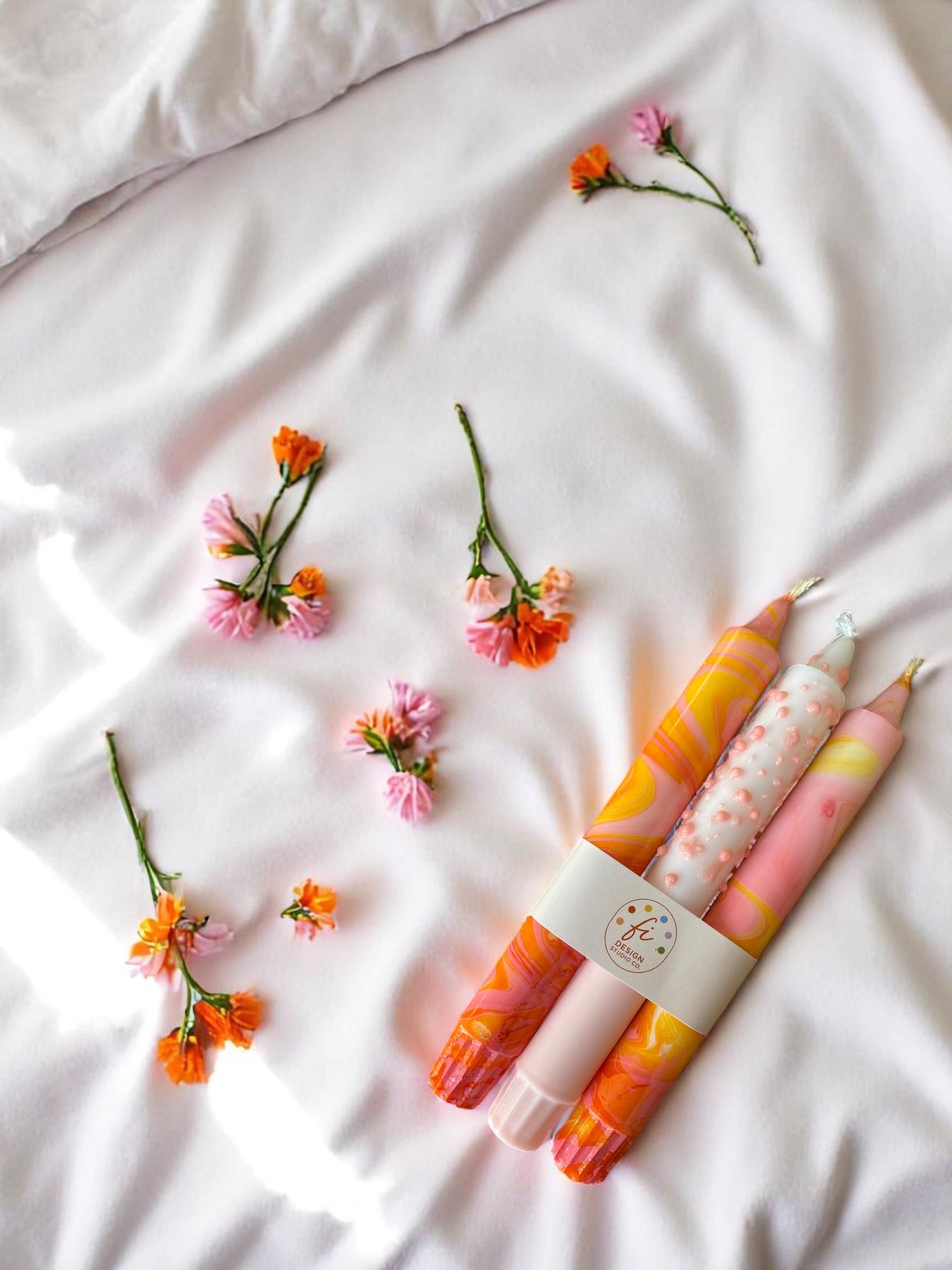 Marbled Light Collection | Loli-Pop Candle Set | 2.3x20 cm