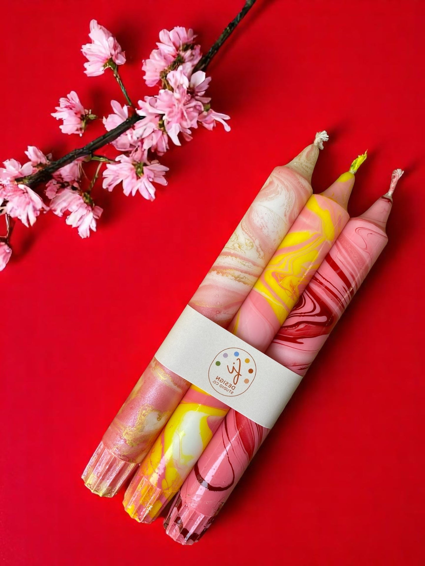 Marbled Light Collection | Red Velvet Set | 2.3x20 cm