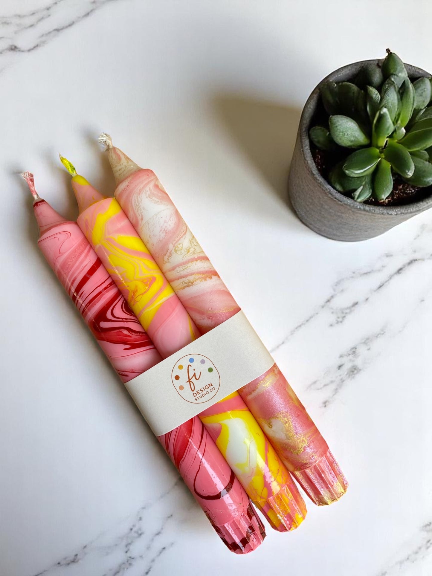 Marbled Light Collection | Red Velvet Set | 2.3x20 cm