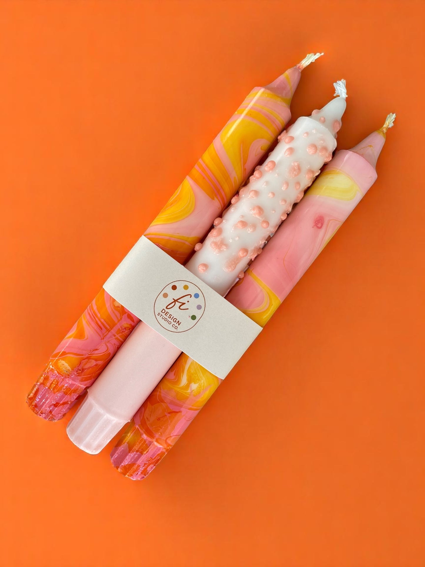 Marbled Light Collection | Loli-Pop Candle Set | 2.3x20 cm