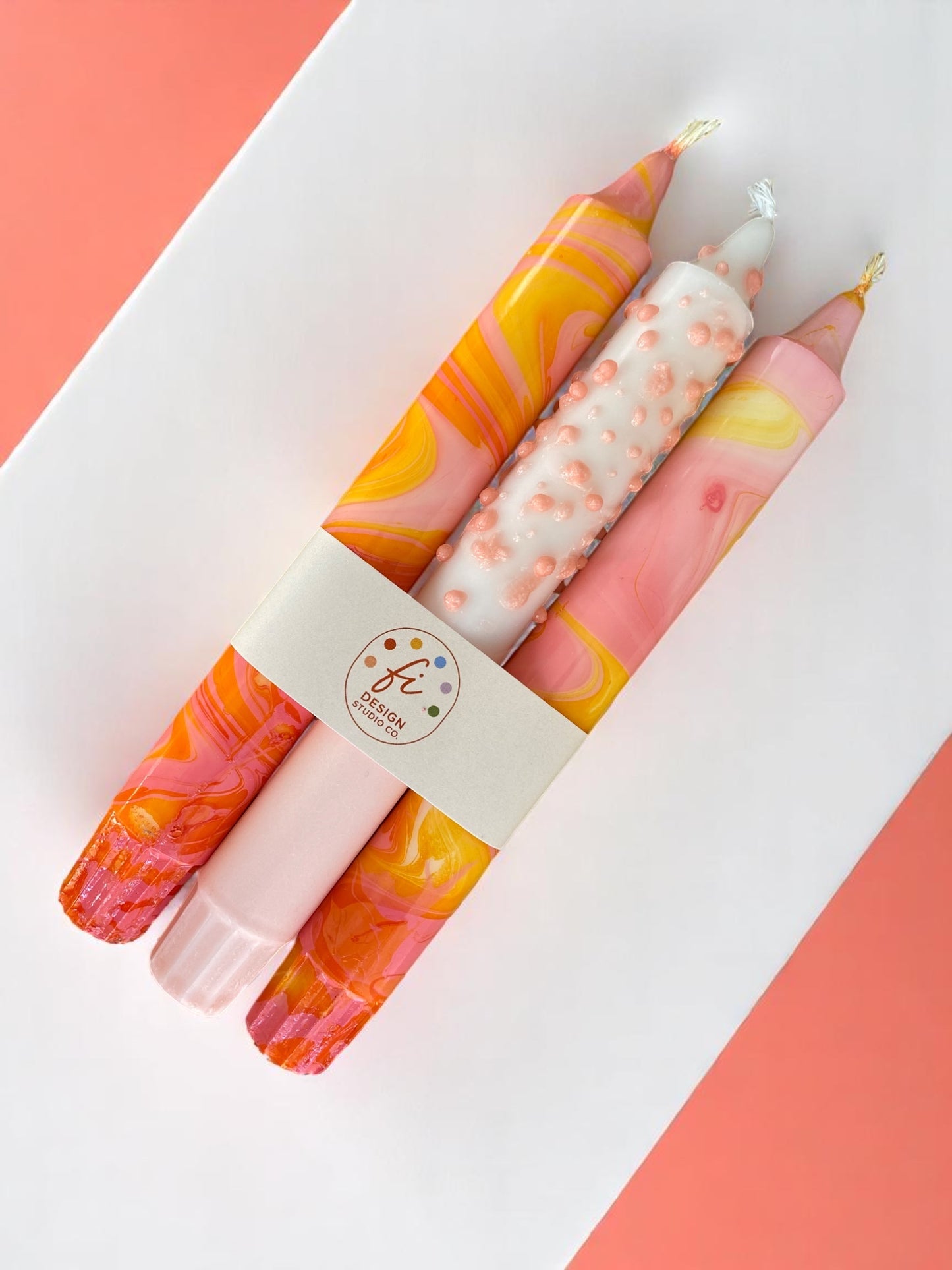 Marbled Light Collection | Loli-Pop Candle Set | 2.3x20 cm