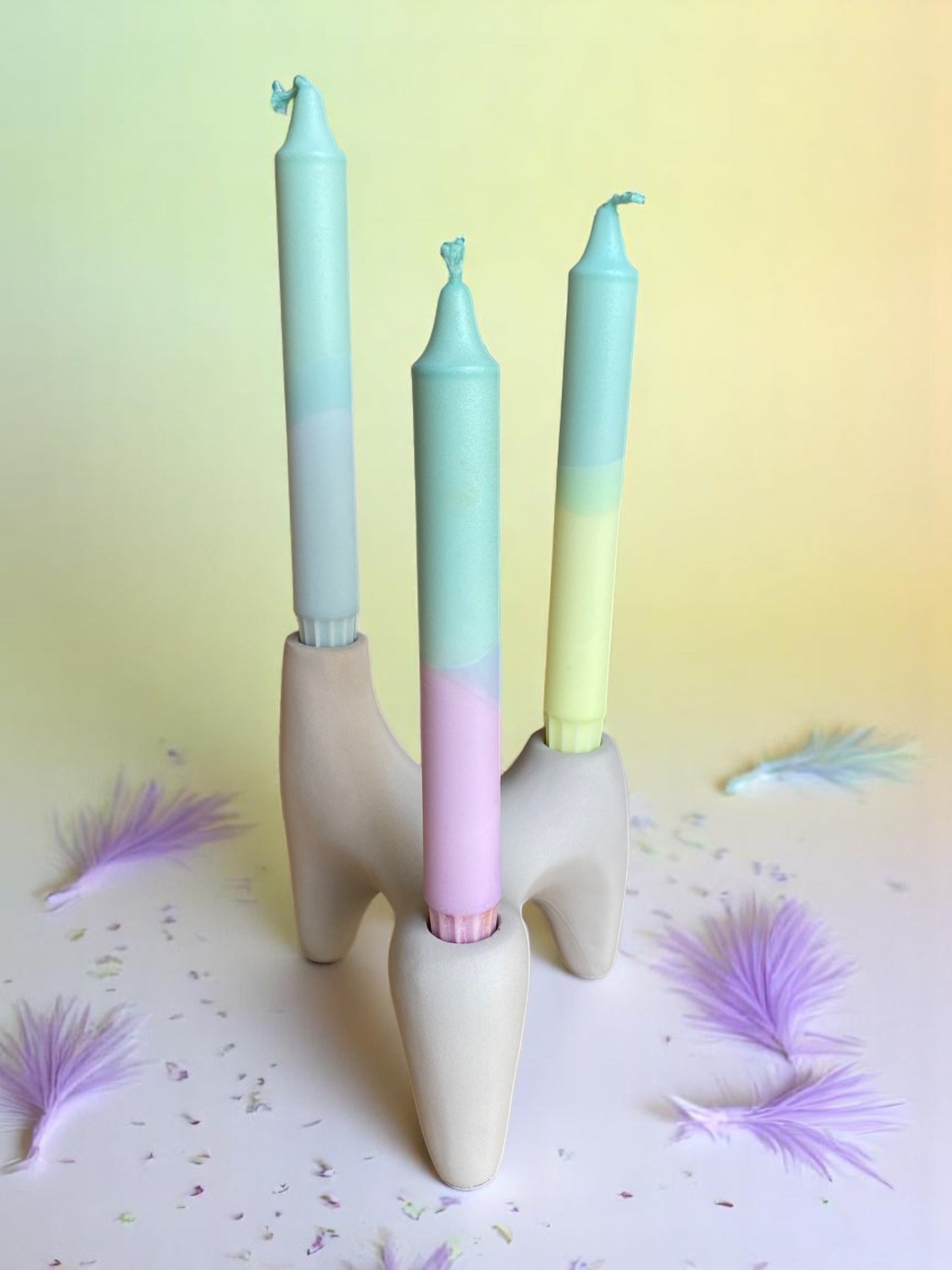 Joyful Glow Collection | Soft Bloom Candle Set | 2.3x20 cm
