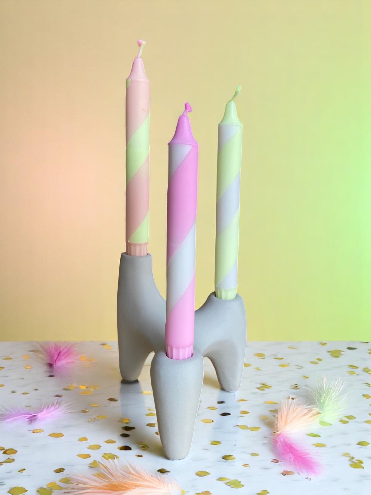 Joyful Glow Collection | Zig-Zag Candle Set | 2.3x20 cm