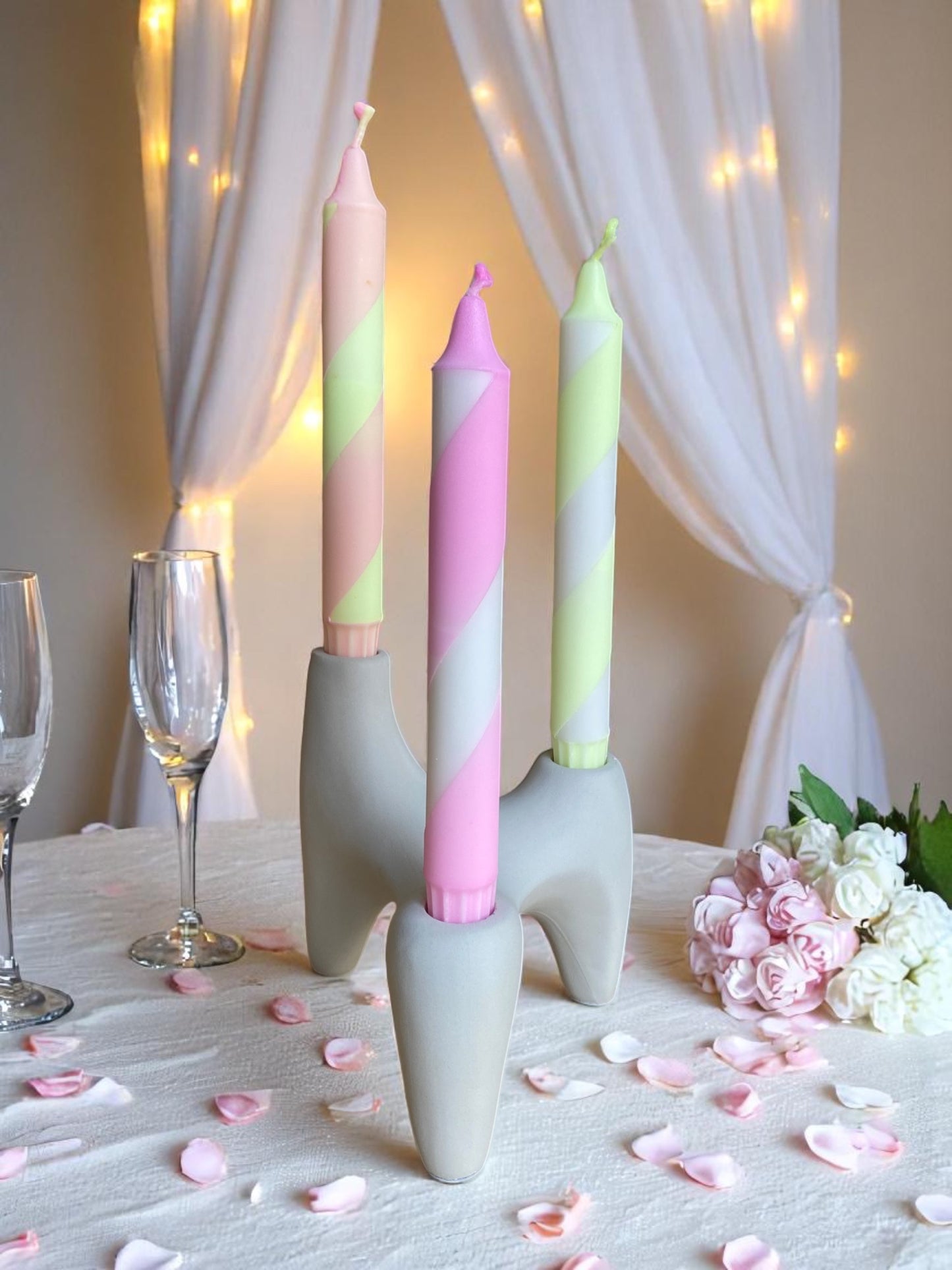 Joyful Glow Collection | Zig-Zag Candle Set | 2.3x20 cm