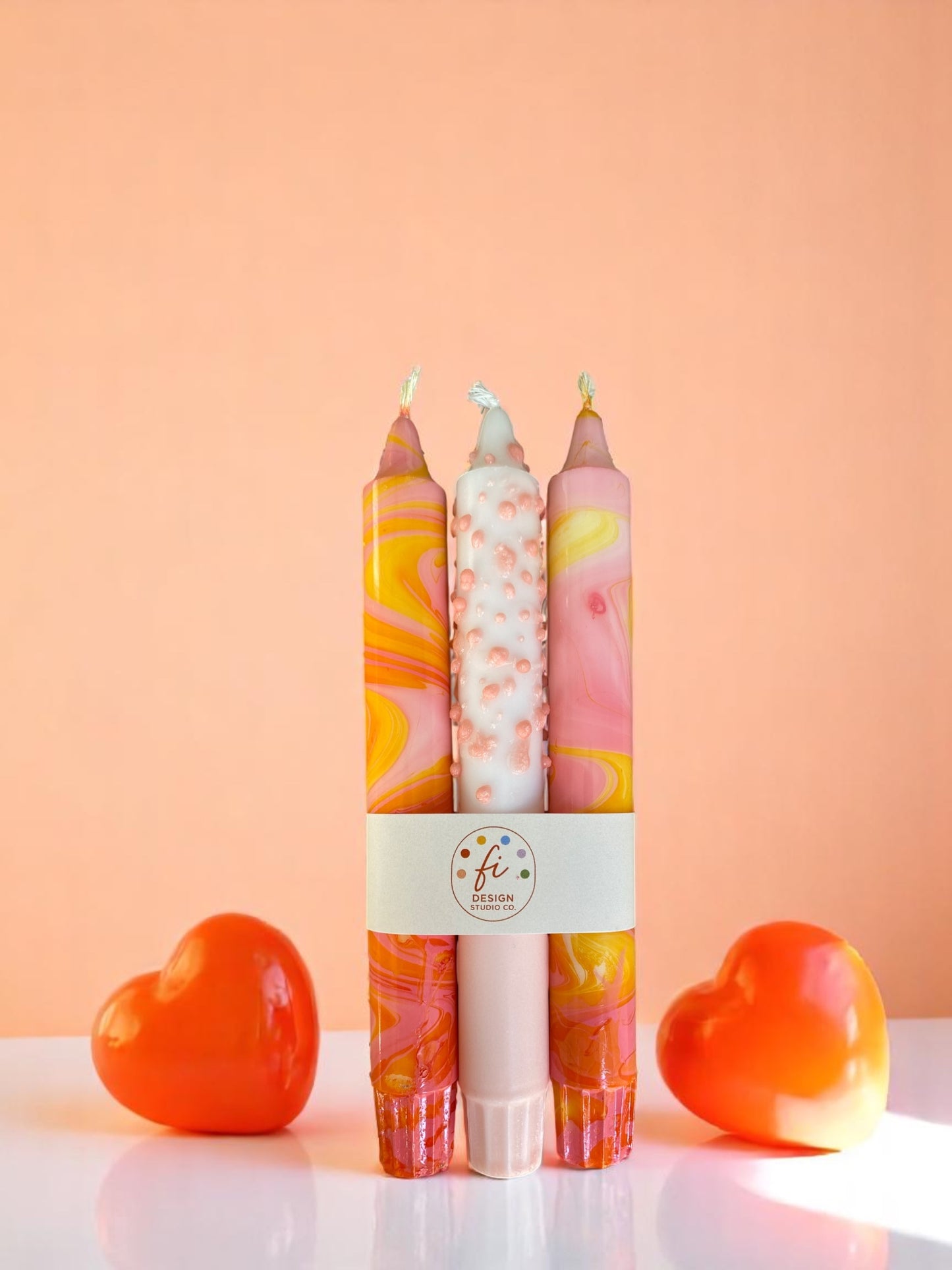 Marbled Light Collection | Loli-Pop Candle Set | 2.3x20 cm