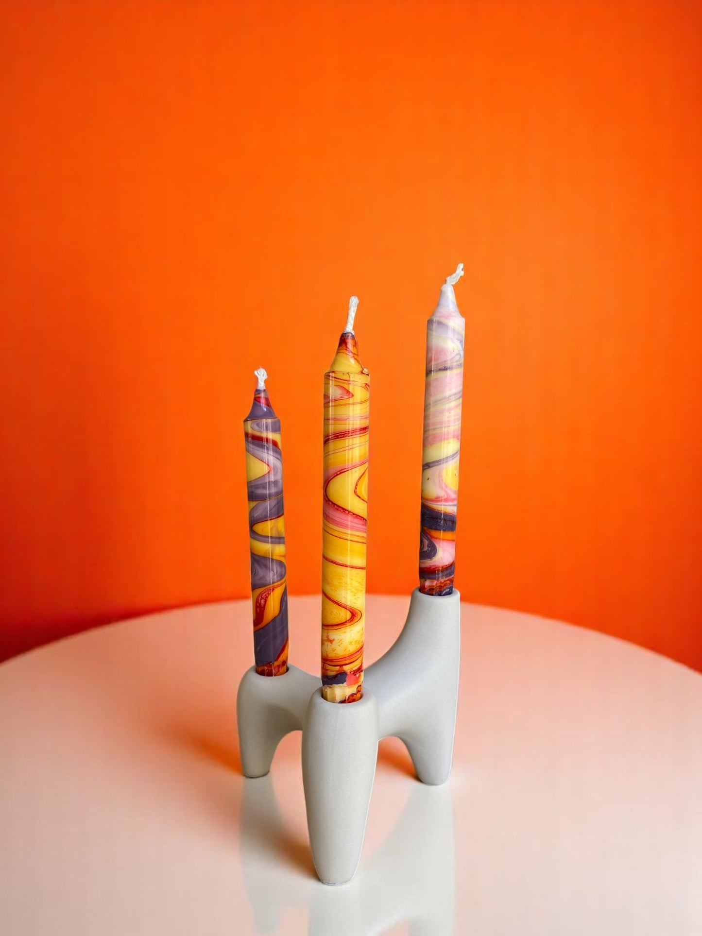 Marbled Light Collection | Barcelonetta Candle Set | 2.3x20 cm