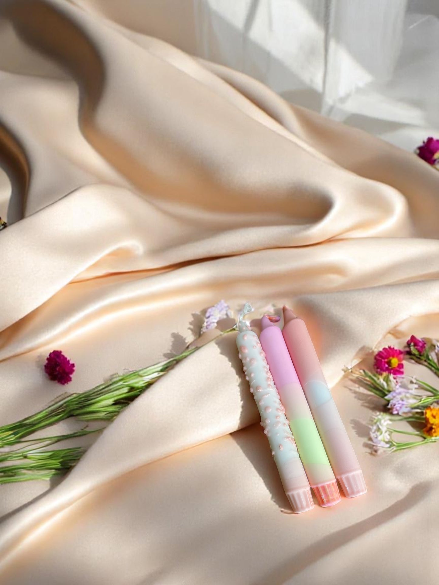 Joyful Glow Collection | Citrus Cream Candle Set | 2.3x20 cm