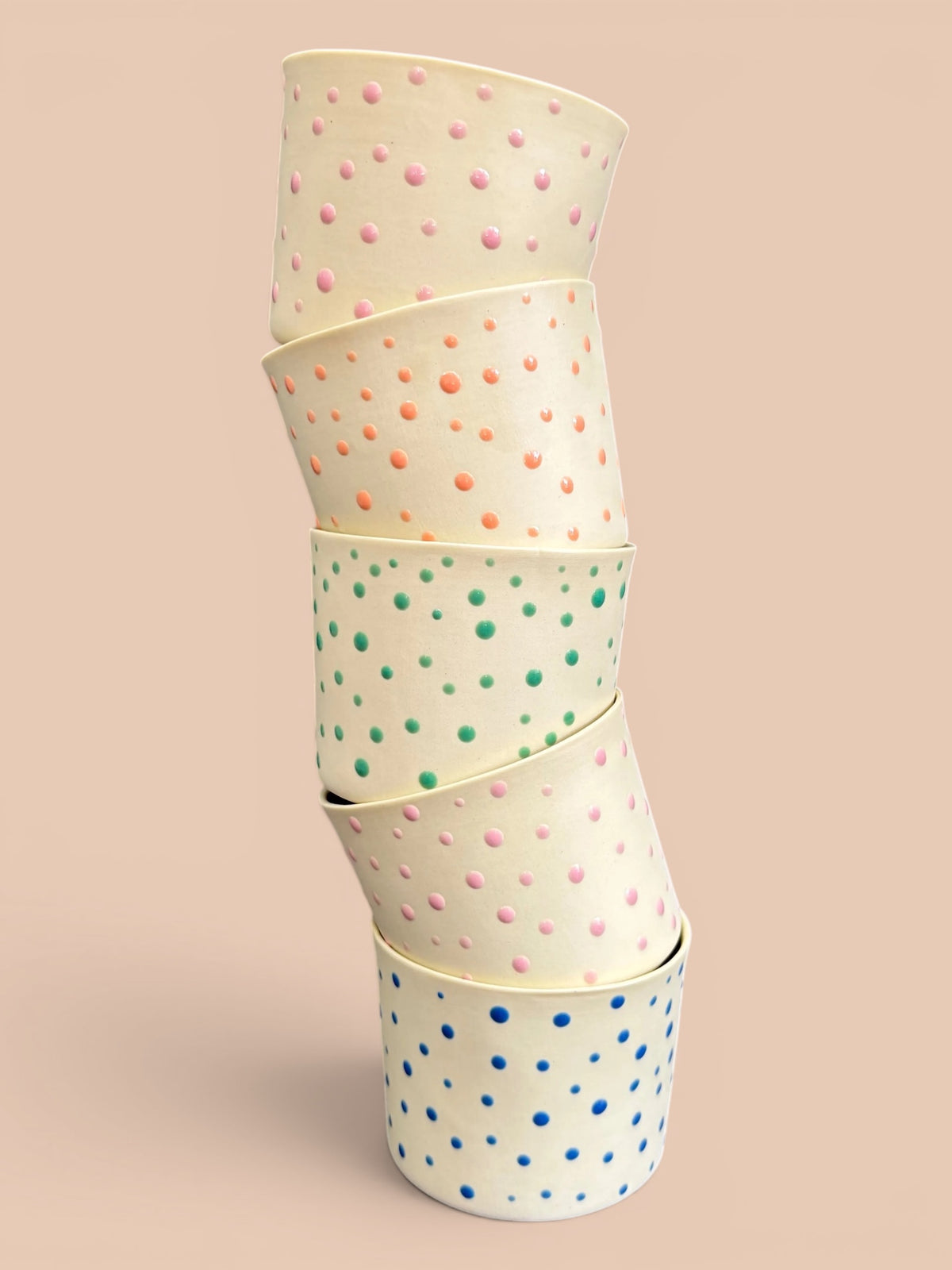 SPRINKLE El Yapımı Limoges Porselen Kahve Fincanı | Sarı - Pembe