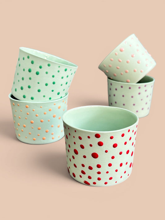 SPRINKLE El Yapımı Limoges Porselen Kahve Fincanı | Mint - Yeşil