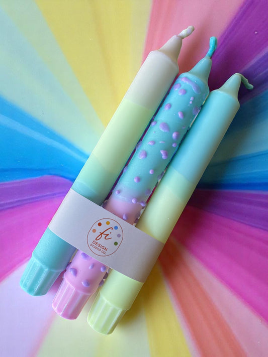Joyful Glow Collection | Cotton Candy Candle Set | 2.3x20 cm