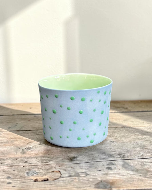 SPRINKLE El Yapımı Limoges Porselen Kahve Fincanı | Mavi - Yeşil