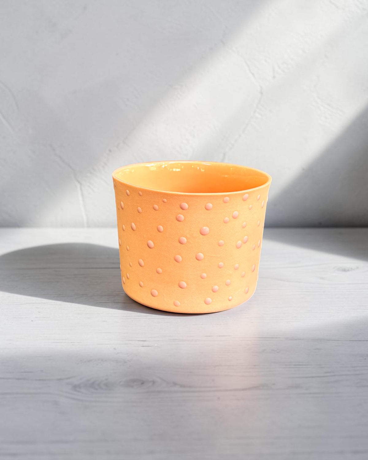 SPRINKLE El Yapımı Limoges Porselen Kahve Fincanı | Turuncu - Pembe
