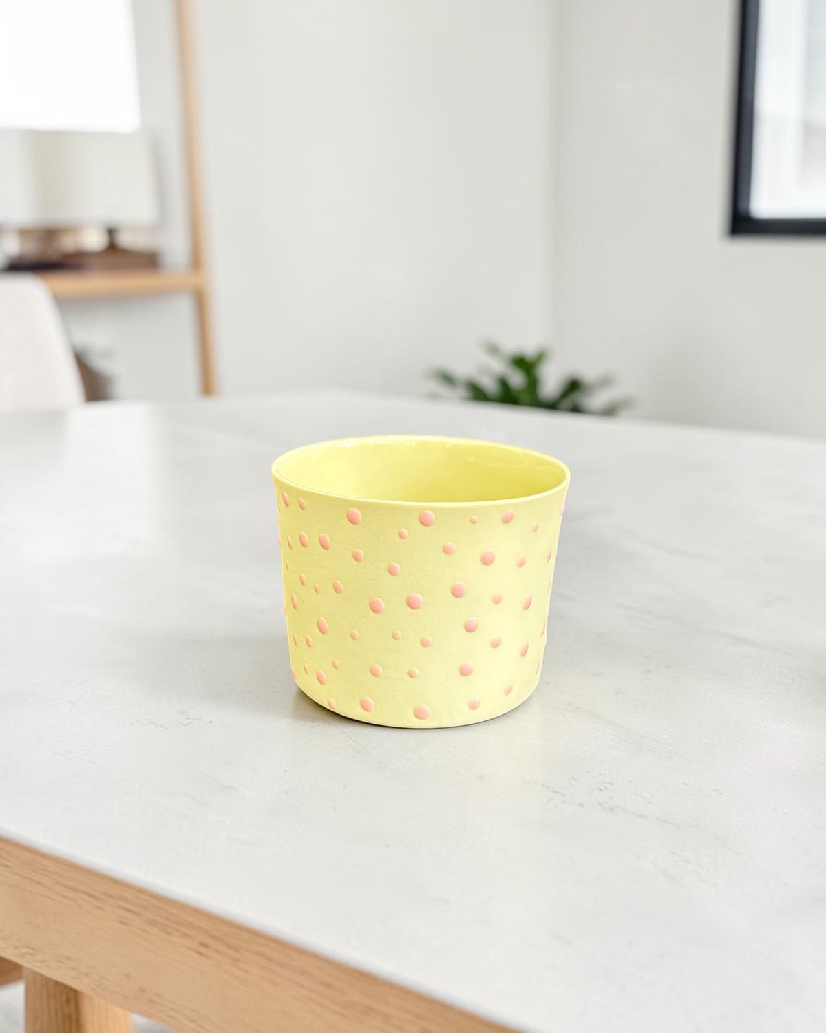 SPRINKLE El Yapımı Limoges Porselen Kahve Fincanı | Sarı - Pembe
