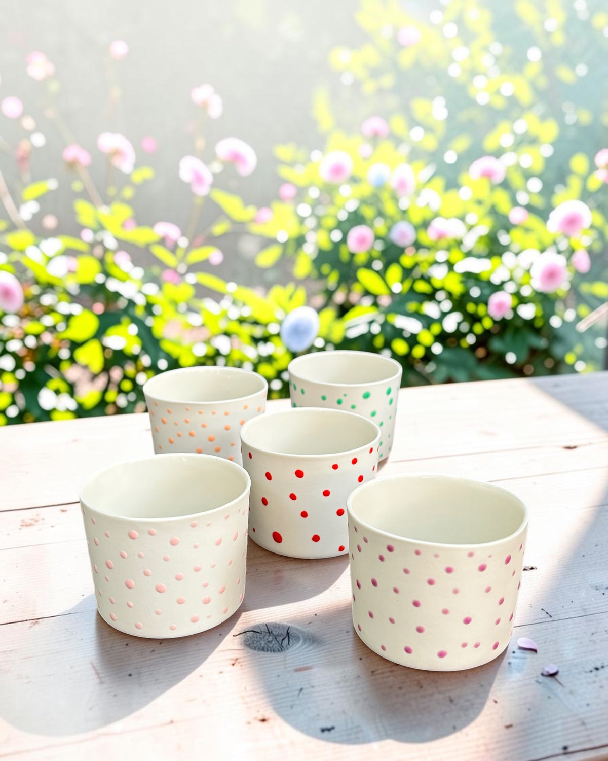 SPRINKLE El Yapımı Limoges Porselen Kahve Fincanı | Beyaz - Yeşil