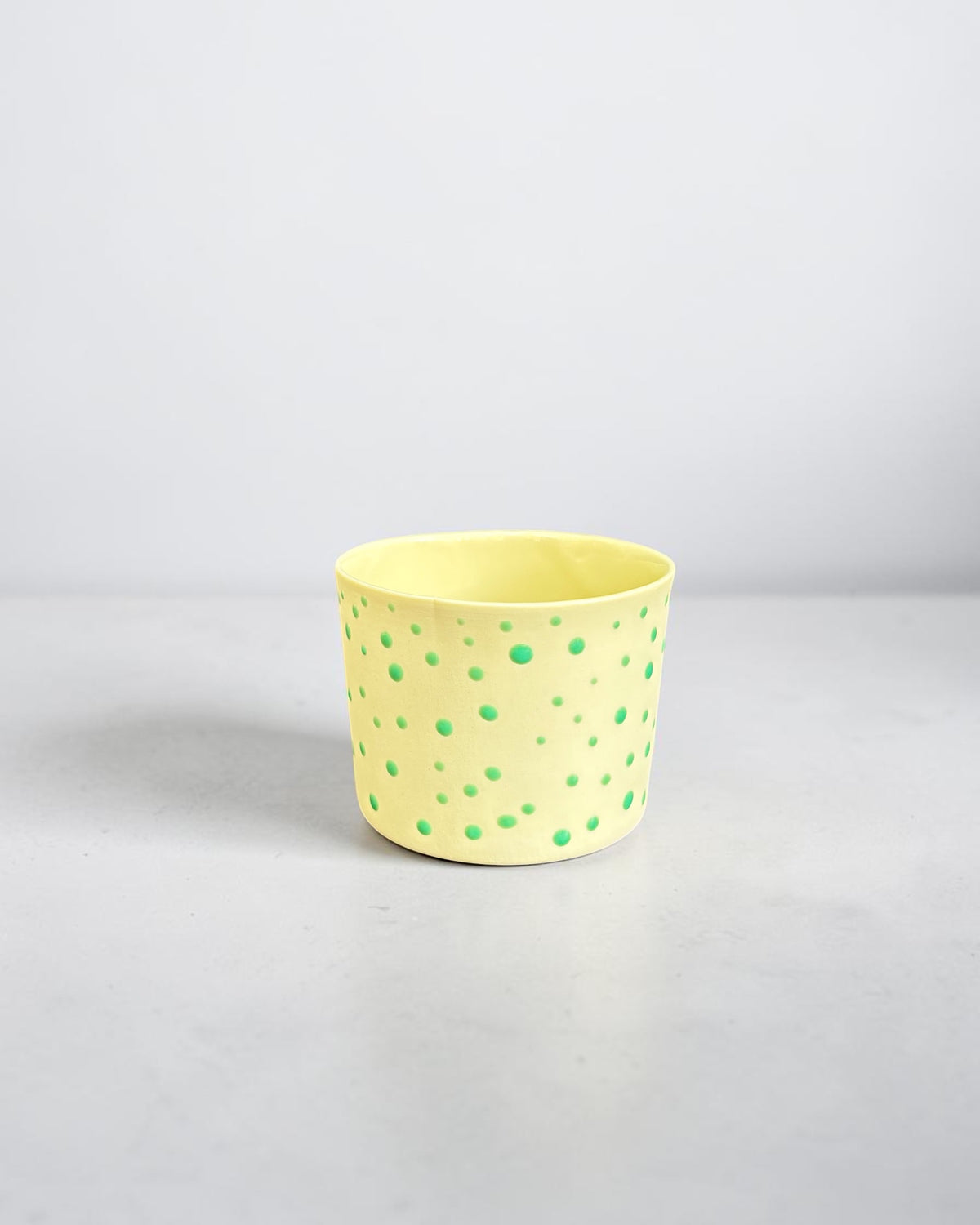SPRINKLE El Yapımı Limoges Porselen Kahve Fincanı | Sarı - Yeşil