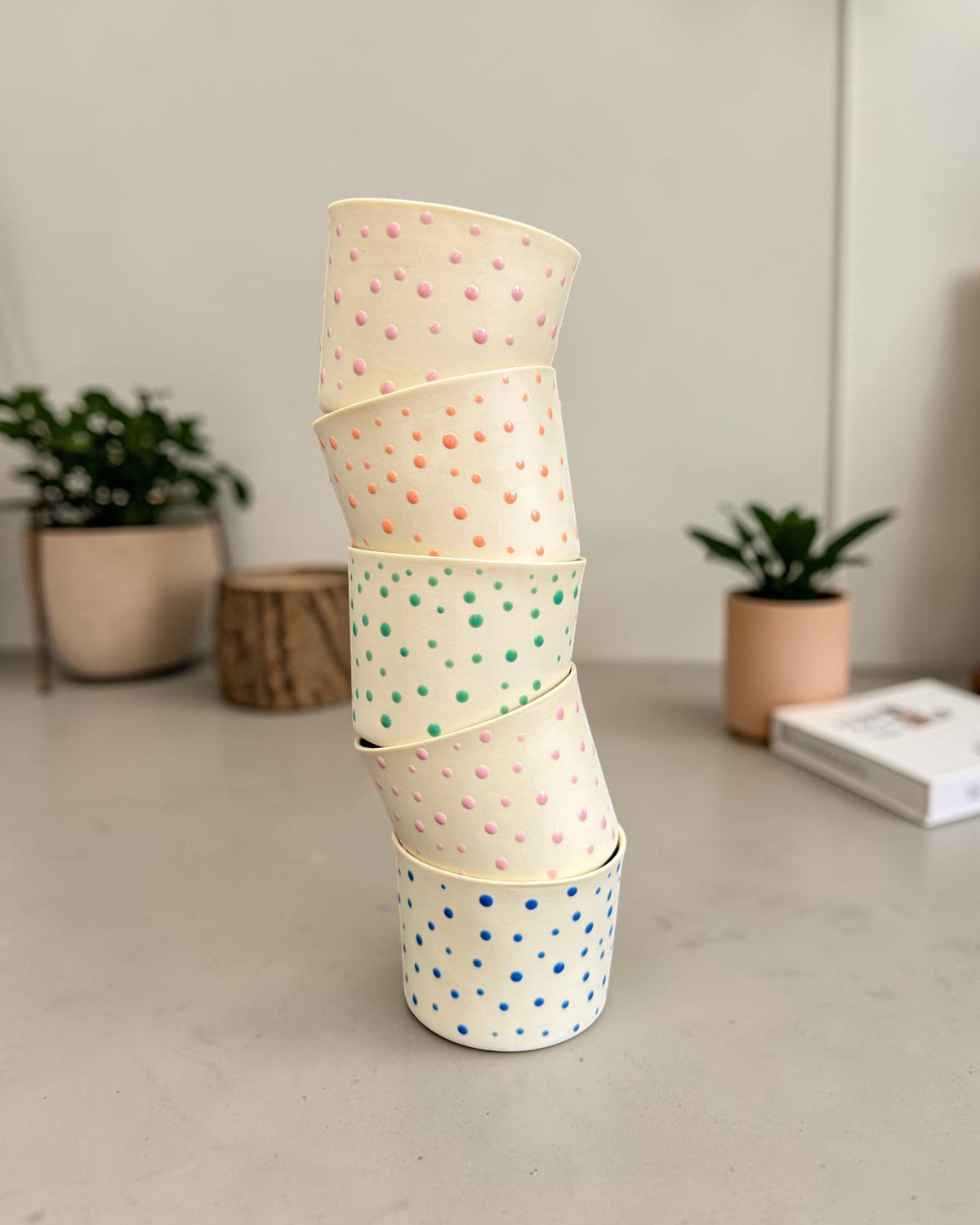 SPRINKLE El Yapımı Limoges Porselen Kahve Fincanı | Sarı - Mavi