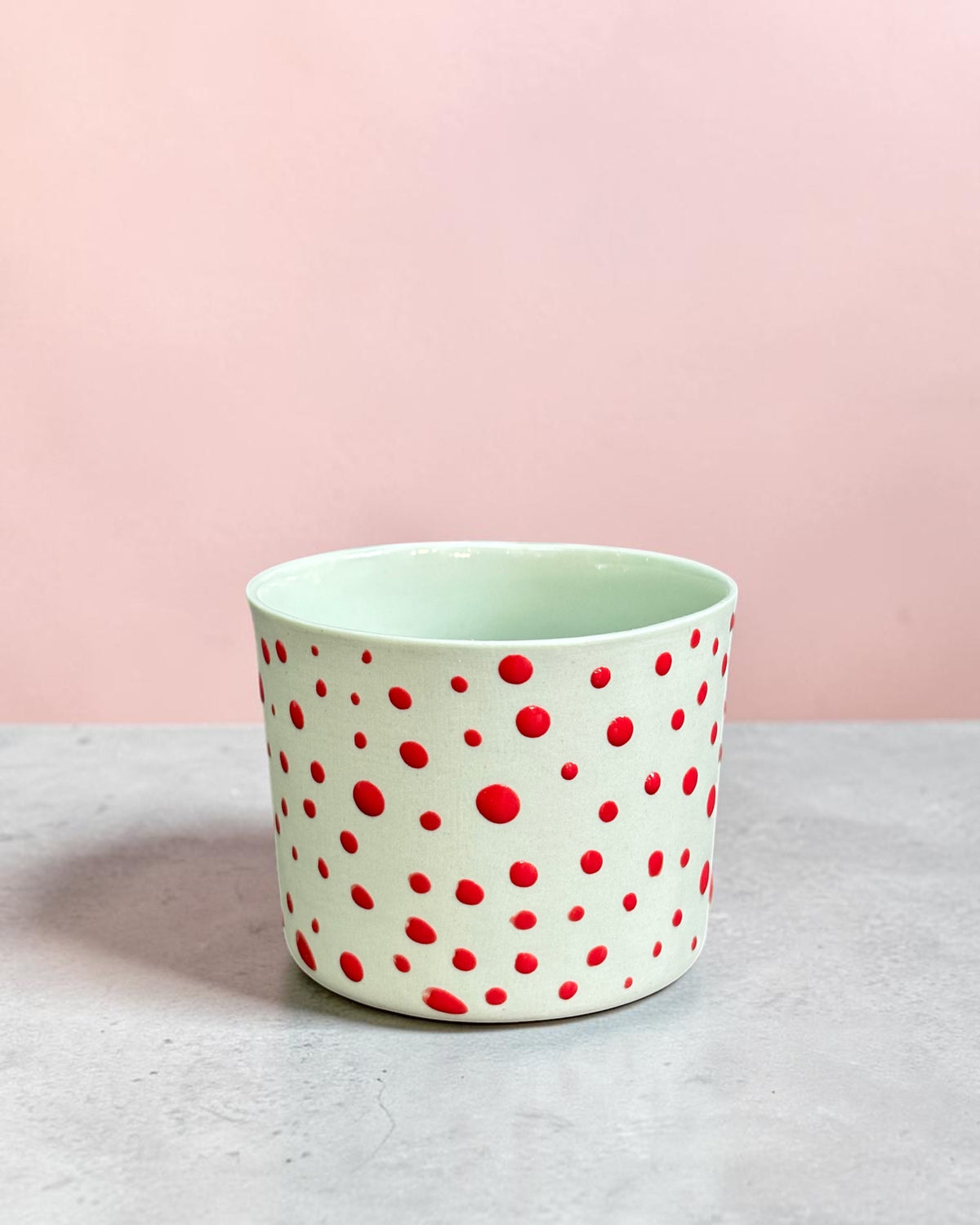 SPRINKLE El Yapımı Limoges Porselen Kahve Fincanı | Mint - Kırmızı