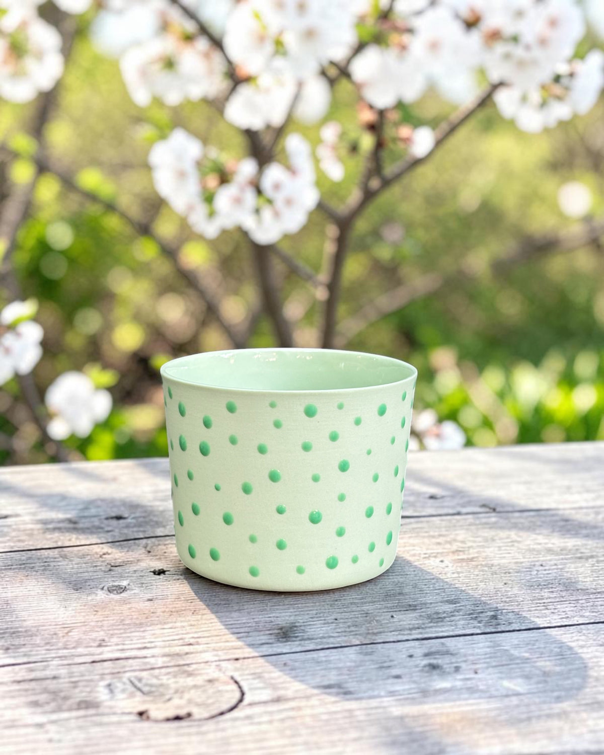 SPRINKLE El Yapımı Limoges Porselen Kahve Fincanı | Mint - Yeşil
