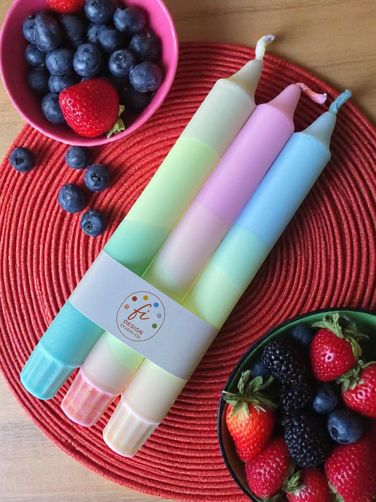 Joyful Glow Collection | Cream Pop Candle Set | 2.3x20 cm