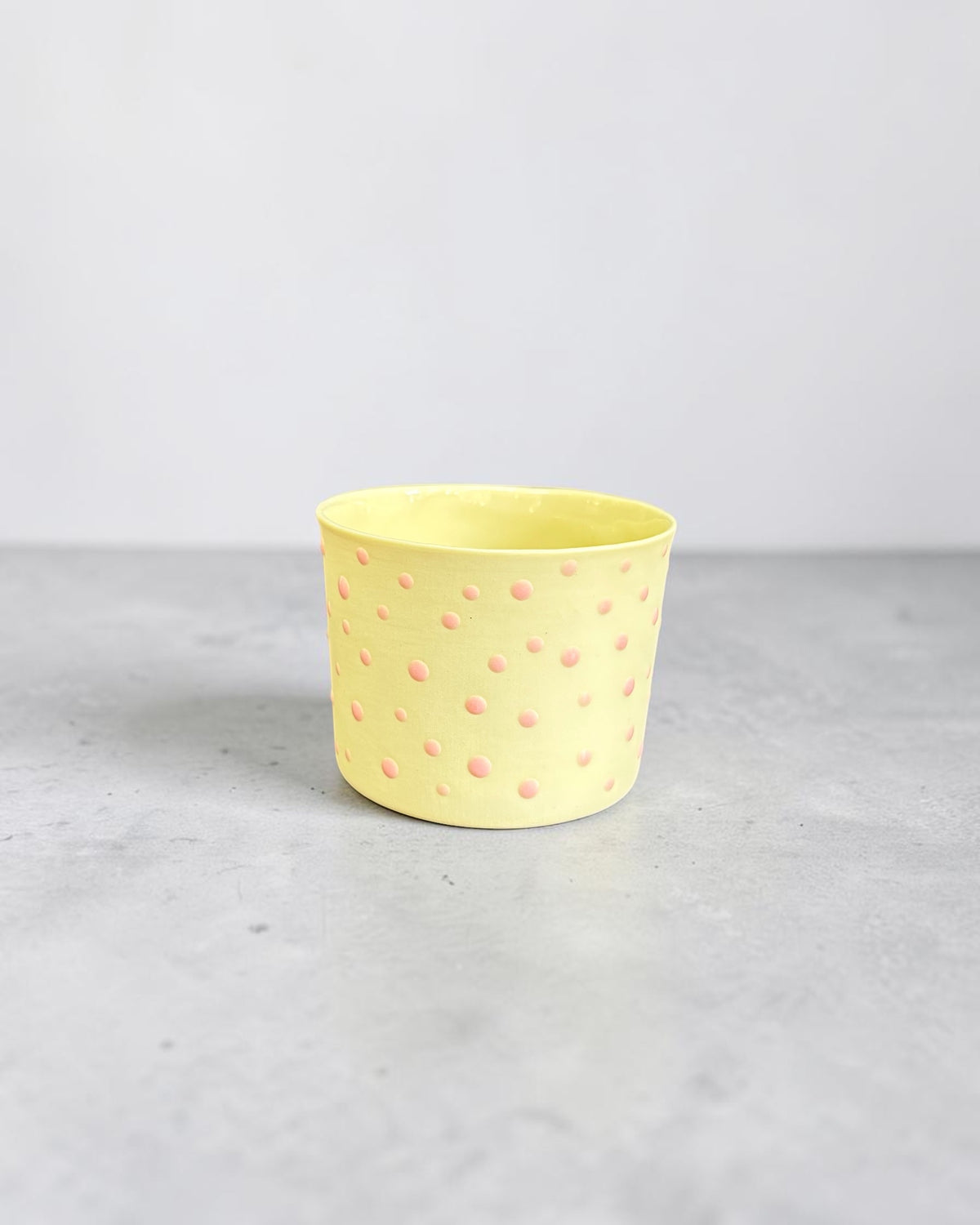 SPRINKLE El Yapımı Limoges Porselen Kahve Fincanı | Sarı - Pembe