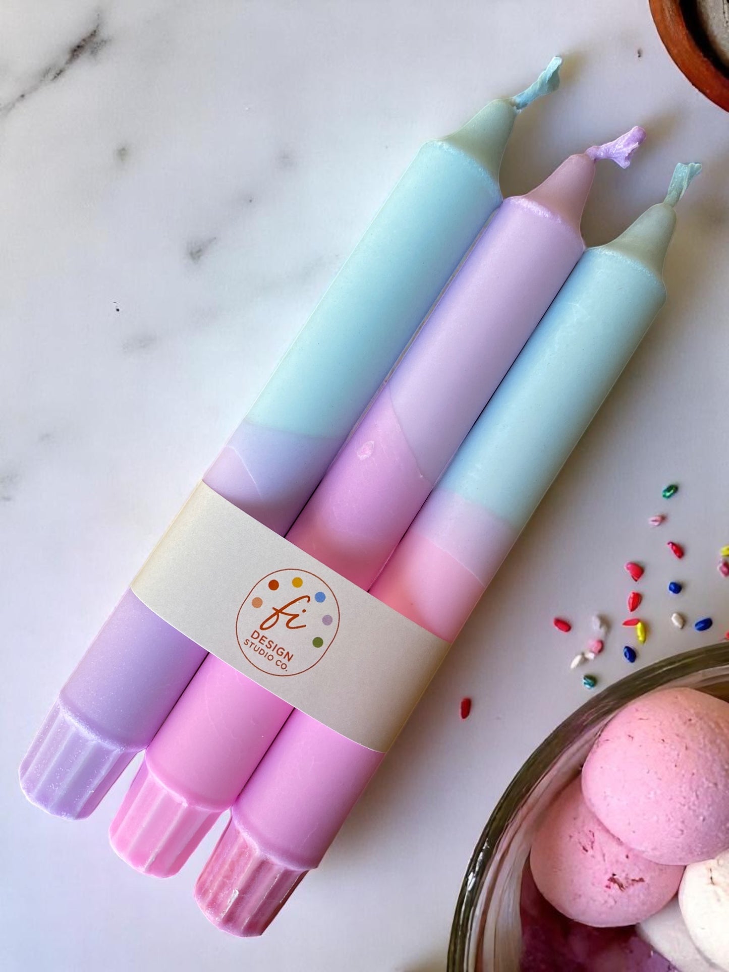 Joyful Glow Collection | Sugar Cloud Candle Set | 2.3x20 cm