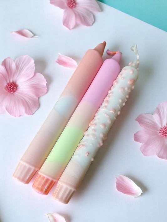 Joyful Glow Collection | Citrus Cream Candle Set | 2.3x20 cm