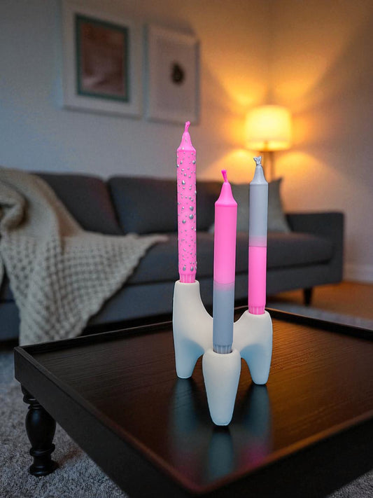 Joyful Glow Koleksiyonu | Silver Petal Tapper Candle |